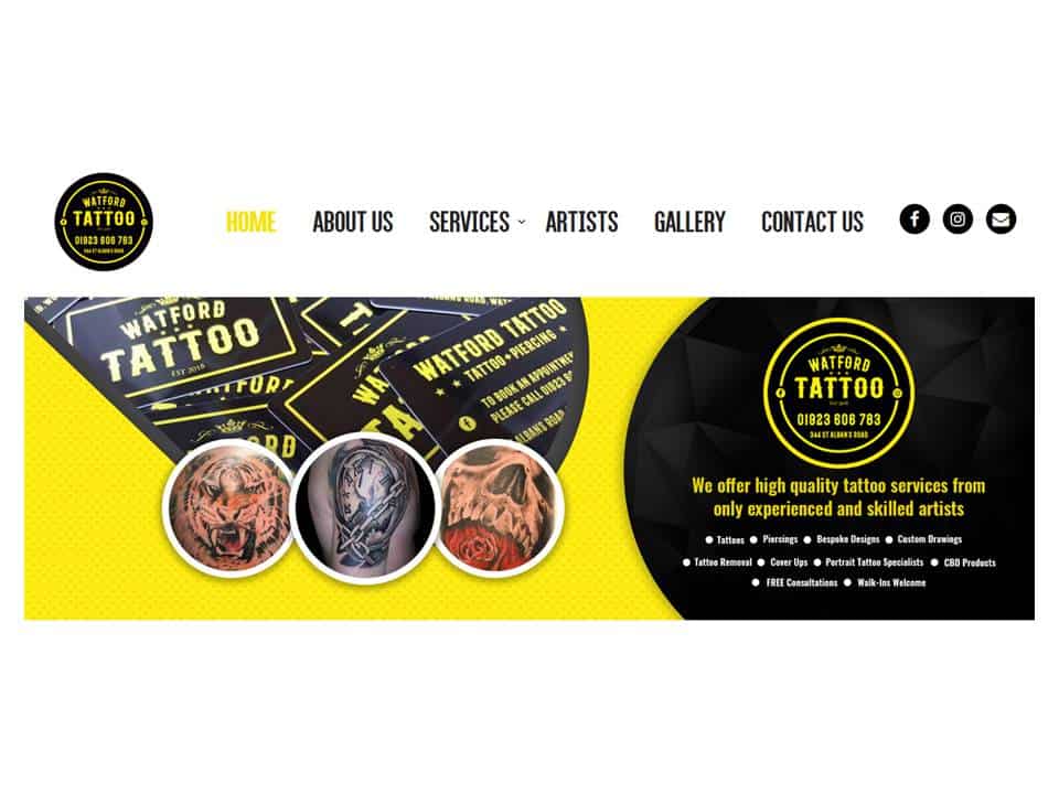 Watford Tattoo Website Example
